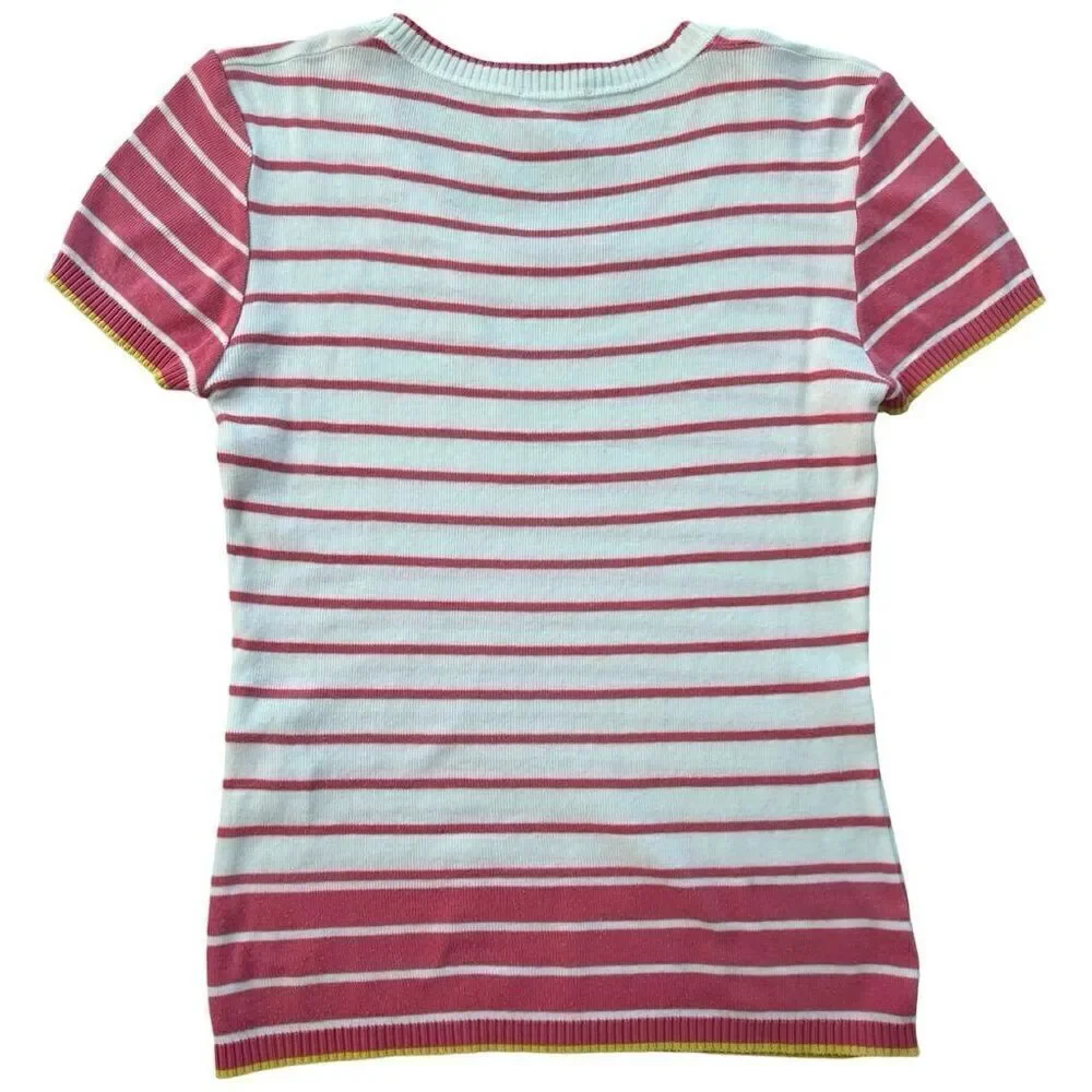 United Colors of Benetton Vintage Striped Tee shirt Sweater Y2K Size S